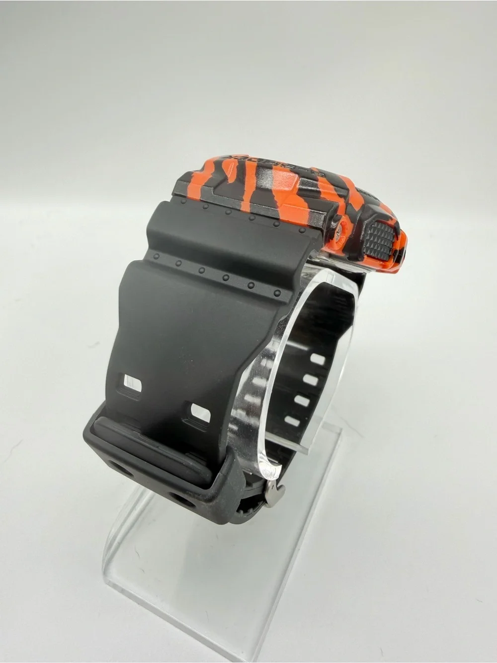 Custom Casio G-Shock GA-110 Orange Black Tiger Camo Art Watch 5146